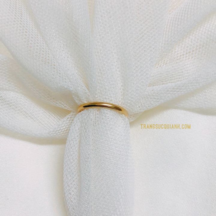 Nhẫn Titan Bản Tròn 1.5mm Màu Vàng