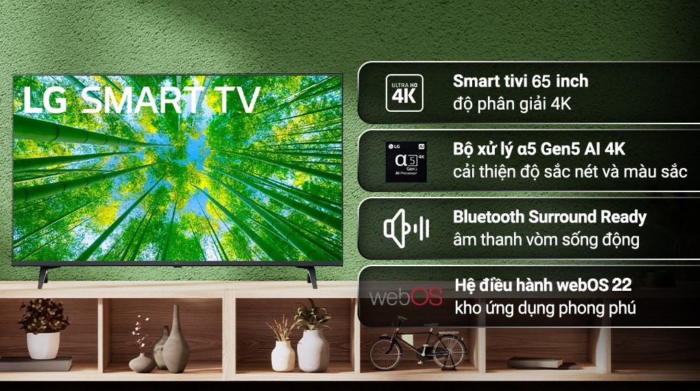 [Trả góp 0%]Smart Tivi LG 4K 65 inch 65UQ7550PSF (Giá áp dụng giao nội thành HN, HCM& các tỉnh liên hệ shop)
