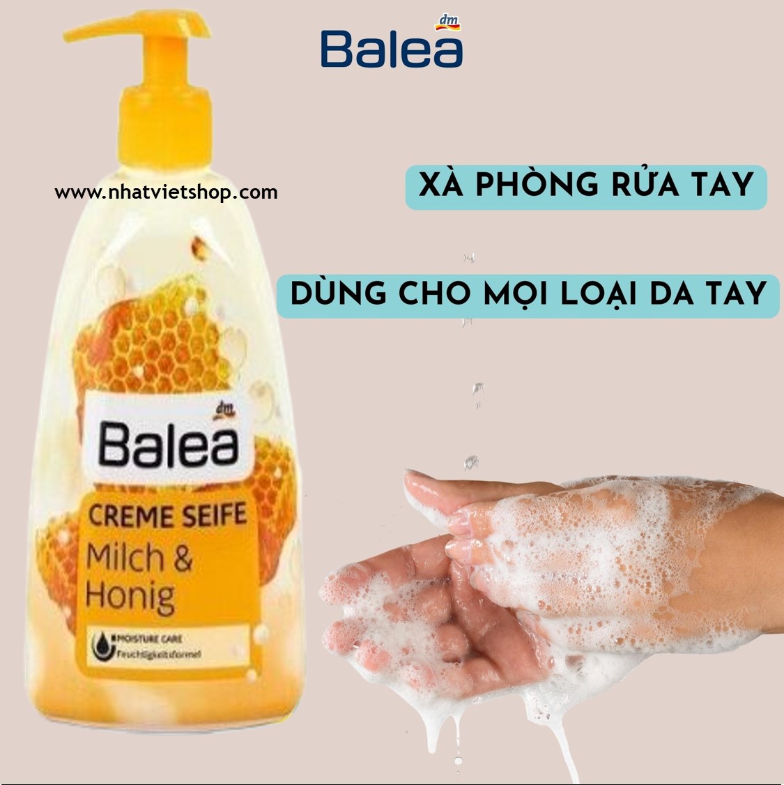Nước Rửa Tay Balea Mật Ong & Sữa 500ml - Đức