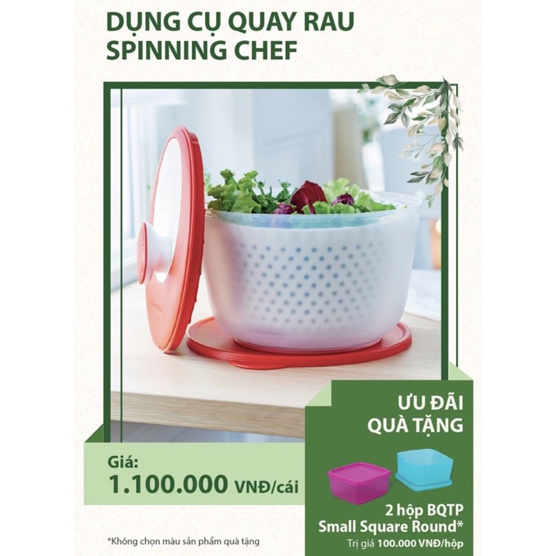 Rổ Quay rau Spinning chef Tupperware kèm quà tặng