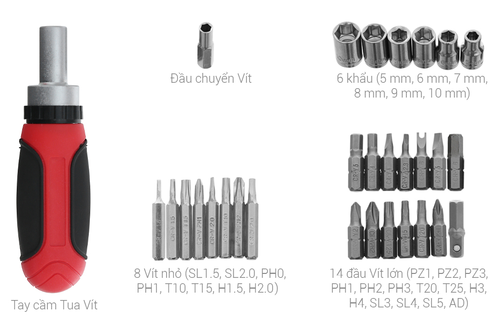 Bộ dụng cụ đa năng eValu LC 90030 30 món