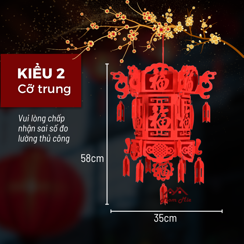 Hcm, lồng đèn kéo quân 3d khắc chữ phúc tinh xảo - ld06
