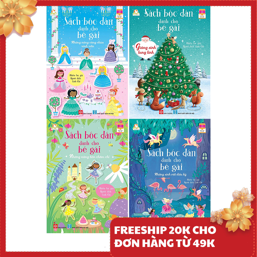 Sách bóc dán dành cho bé gái - Combo 4 cuốn Đinh Tị books