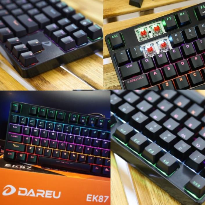 Bàn phím cơ Gaming DAREU EK87(RED Led, Blue/ Brown/ Red D switch)