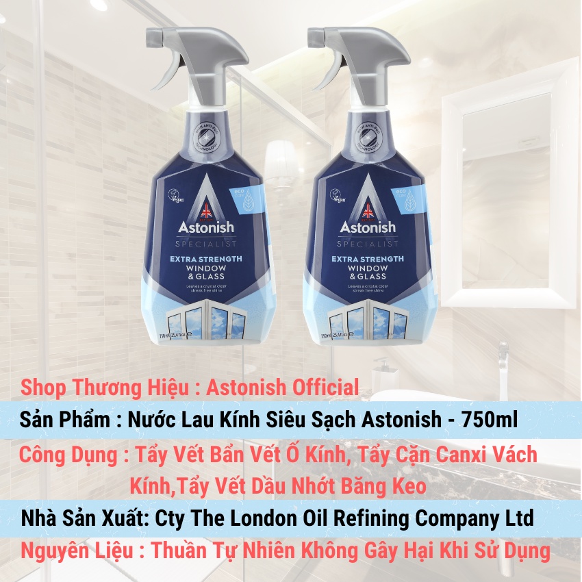 [HCM]Nước lau kính Astonish C6950 750ml