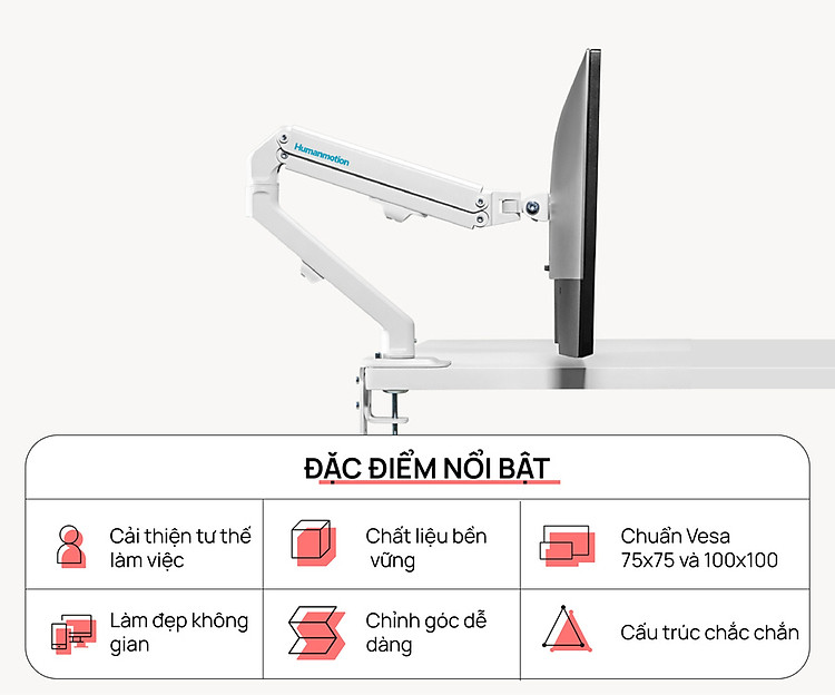Giá treo màn hình máy tính Human Motion T6 - Hàng Chính Hãng