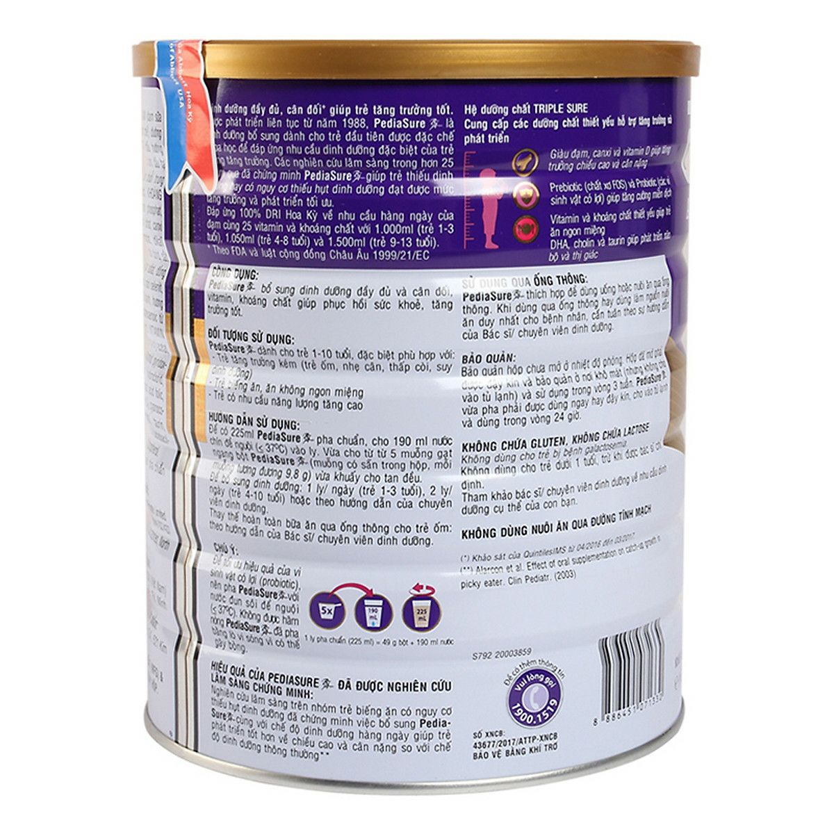 (Date mới) Sữa bột Pediasure 1.6kg