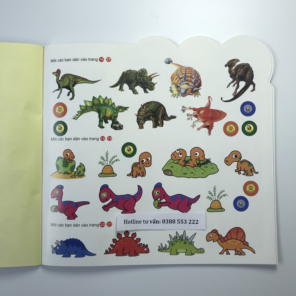 Sách 200 Miếng Bóc Dán Thông Minh 2-6 Tuổi - Khủng Long