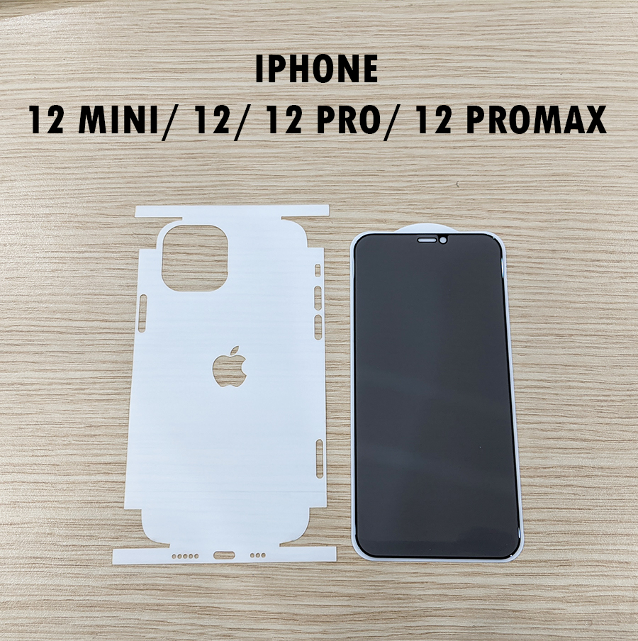 Bộ dán siêu dính PPF full viền và cường lực phủ chống nhìn trộm iPhone 12 Mini 12 12 Pro 12 Promax