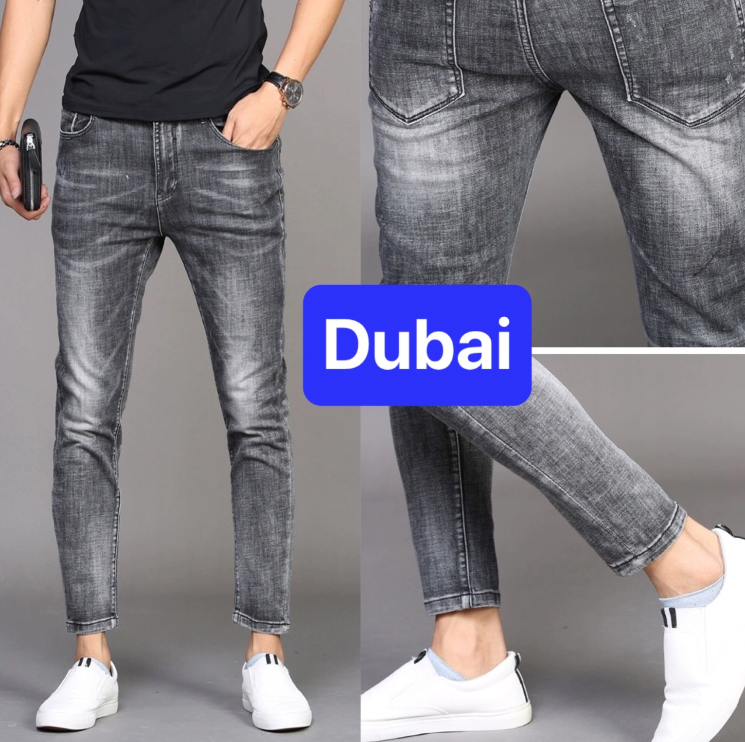 QUẦN BAGGY JEAN NAM CHẤT BÒ XÁM TRƠN XÌ TEEN HÈ HÀN QUỐC THOÁNG MÁT, CO GIÃN NHẸ DB-456 - DUBAI FASHION