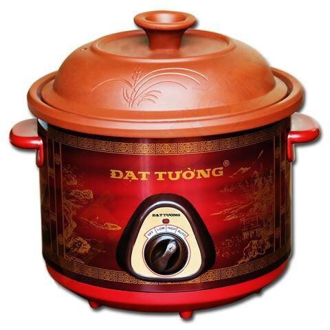 Nồi nấu cháo ,kho cá chậm Đạt Tường 2.5l màu nâu