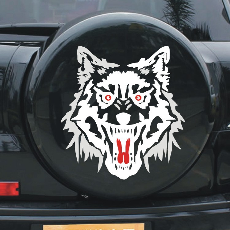 Decal đầu sói trang trí ô tô