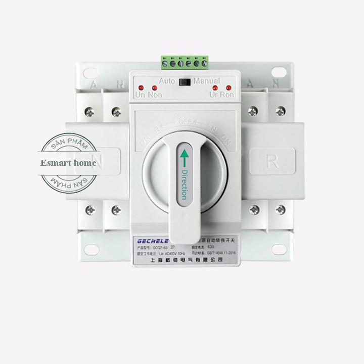 Bộ chuyển nguồn điện tự động ATS 2P 63A, cầu dao đảo chiều tự động