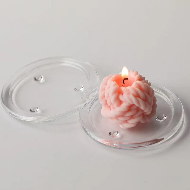 Ly Đựng Nến Thủy Tinh. Đĩa Nến Trơn Đường Kính 10.8cm Trang Trí Nhà Cửa Sang Trọng