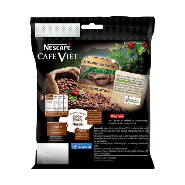 Nescafe Vietnamese Black Coffee (Bag of 35 Packs*16G)