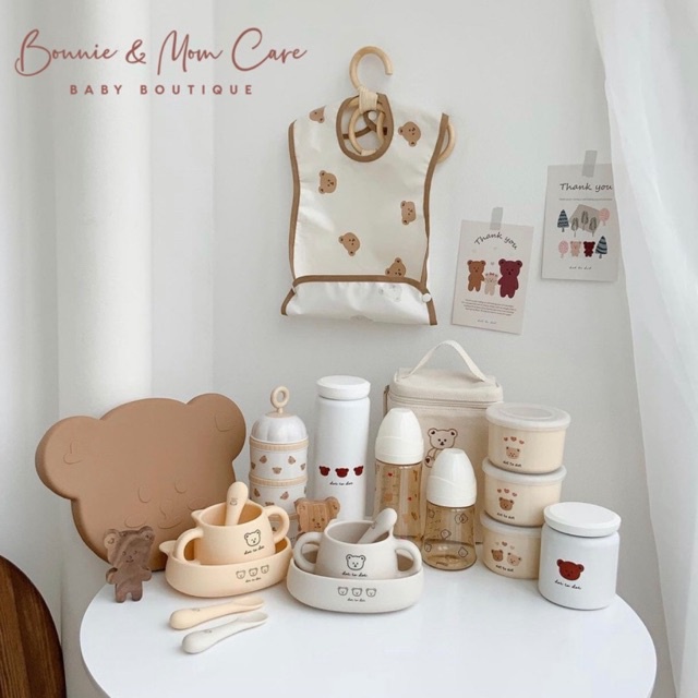 🐻 Set ăn dặm silicon cao cấp Gấu Dottodot x Bluemama