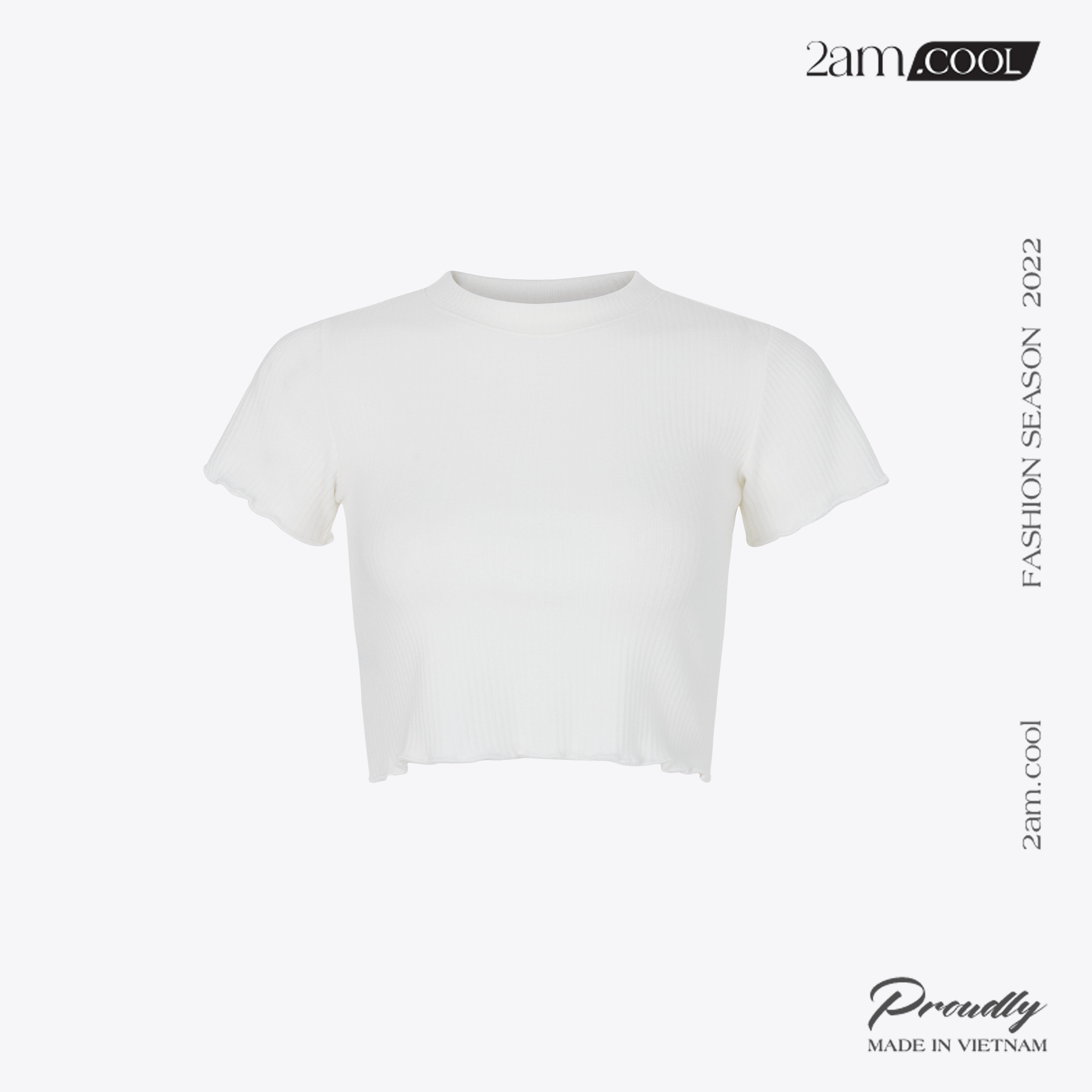 Áo croptop nữ ôm body tay ngắn chất liệu thun gân co giãn 2am
