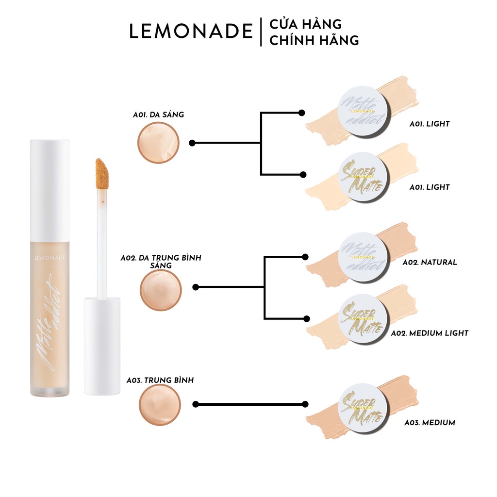 Che khuyết điểm Lemonade Matte Addict Concealer 3g