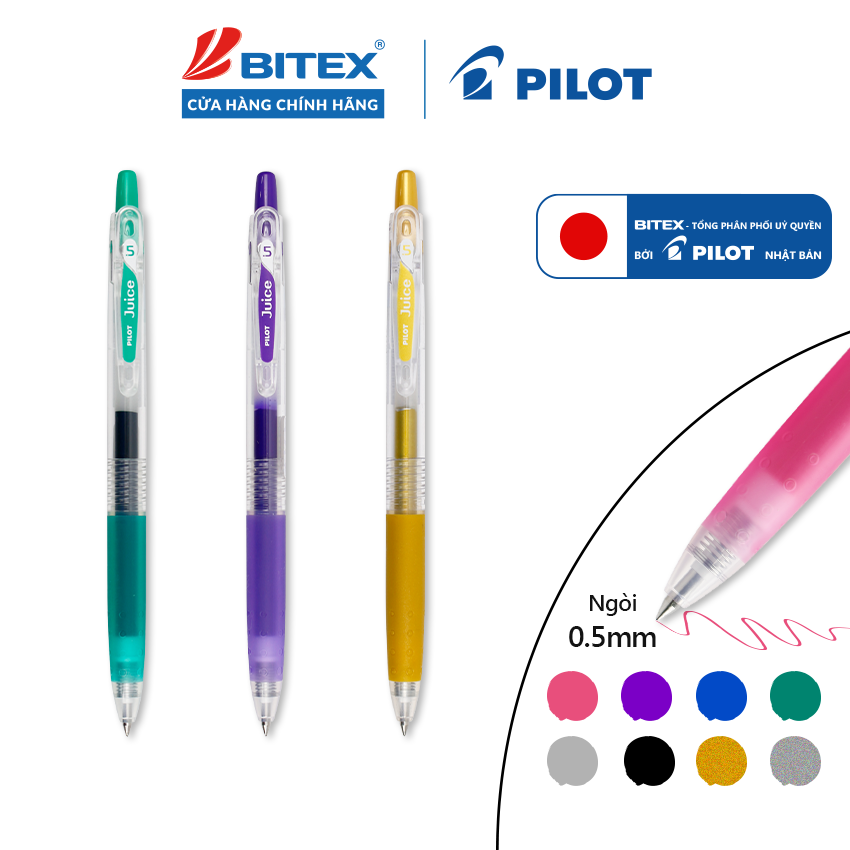 Bút Gel Pilot Juice mực xanh/ đỏ/ đen/ tím