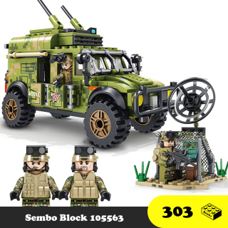 Đồ chơi Lego lắp ráp Xe Jeep bọc thép - Sembo Block 105563 iron thumbnail