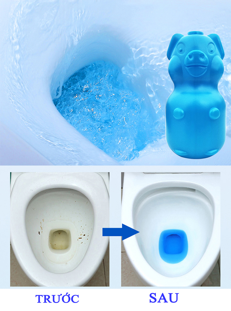 Chai sáp thơm thả bồn cầu diệt khuẩn khử mùi tạo hương hình con heo- lọ thả bồn cầu hình con heo hàn quốc- Viên khử tẩy bồn cầu diệt khuẩn khử mùi nhanh - viên tẩy toilet khử mùi, diệt khuẩn