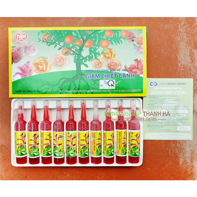 Phân bón giâm chiết cành Minh Đức - Vỉ 10 ống