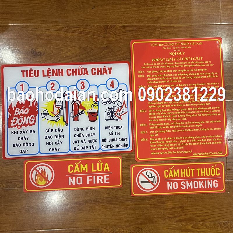 Bộ nội quy tiêu lệnh PCCC mica dán decal - 2022