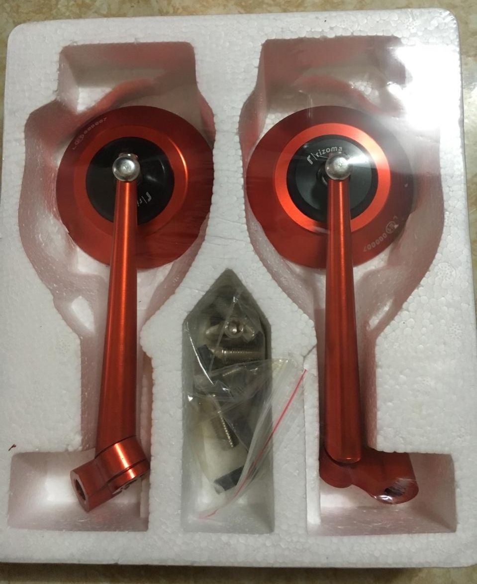 Kính Chiếu Hậu Bên Trái Tròn Nhôm CNC Rizoma Cao Cấp (1 cái màu Cam ) Hành Trình Cùng Bạn