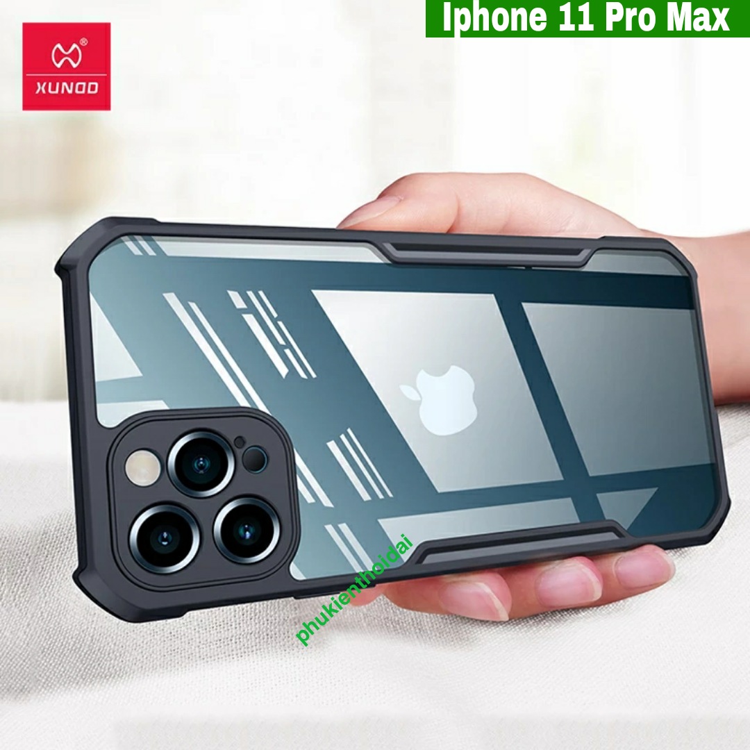 Ốp lưng Iphone 11 Pro Max / 12 Pro Max / 13 Pro Max / 14 Pro Max / 15 Pro Max Xundd mặt lưng trong viền dẻo chống sốc 2 mét cao cấp