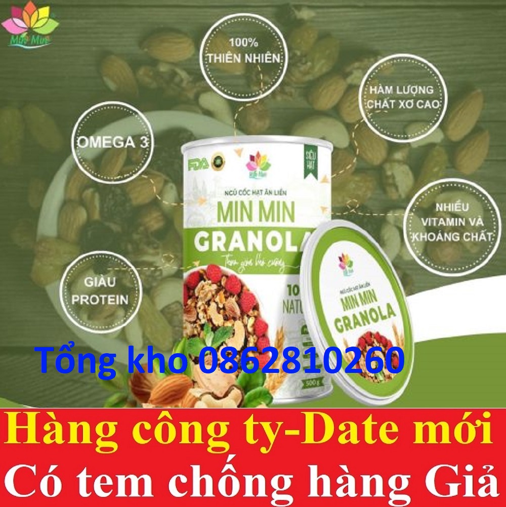 ngũ cốc hạt ăn liền min min minmin granola [hộp 500gram]