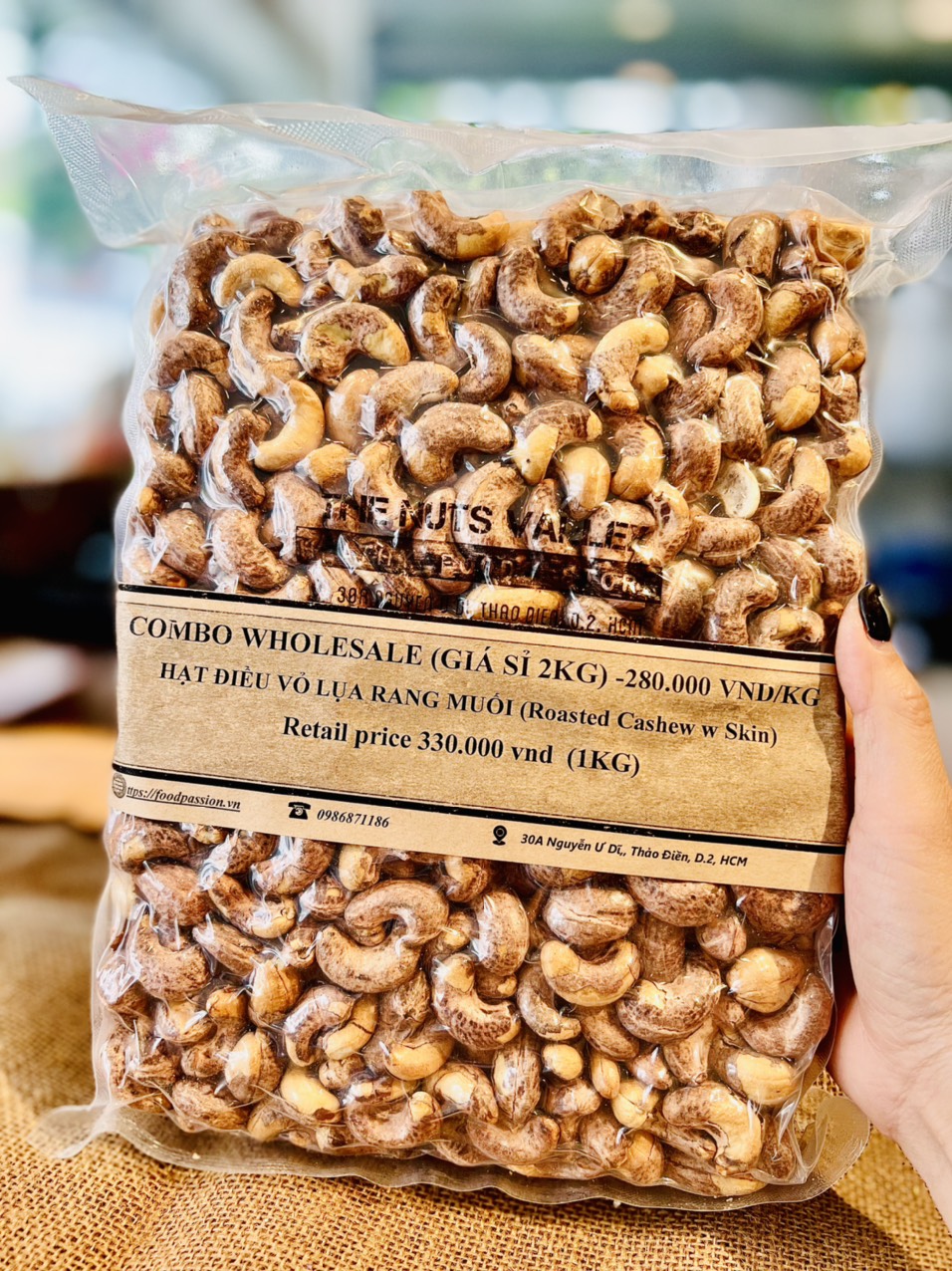 [COMBO 1kg x2]Hạt Điều Lụa Rang Muối -SALTED SKIN CASHEW G2Kg