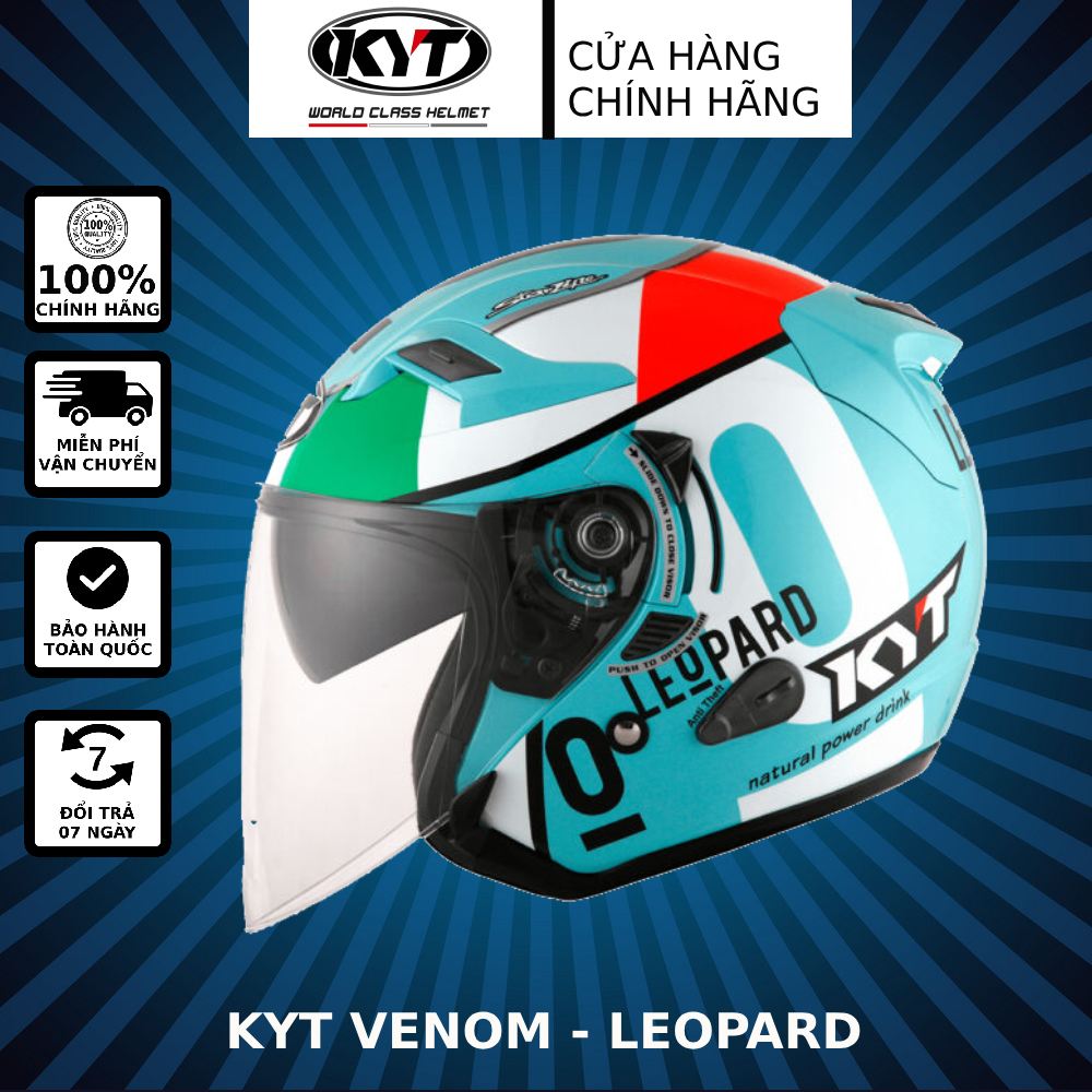 Kyt venom leopard helmet