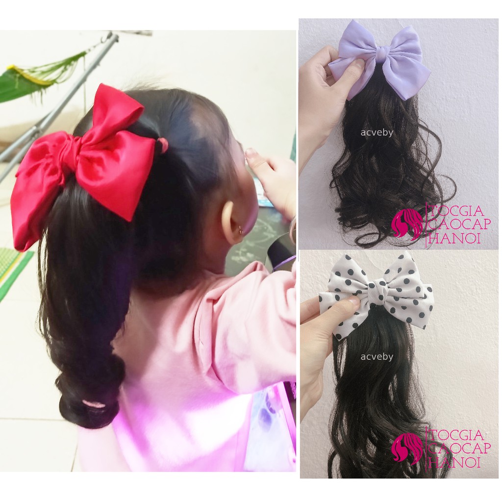 (Link 1-Ảnh Video ) Đuôi tóc CÓ NƠ ❤ Kẹp tóc giả đuôi ngựa cho bé