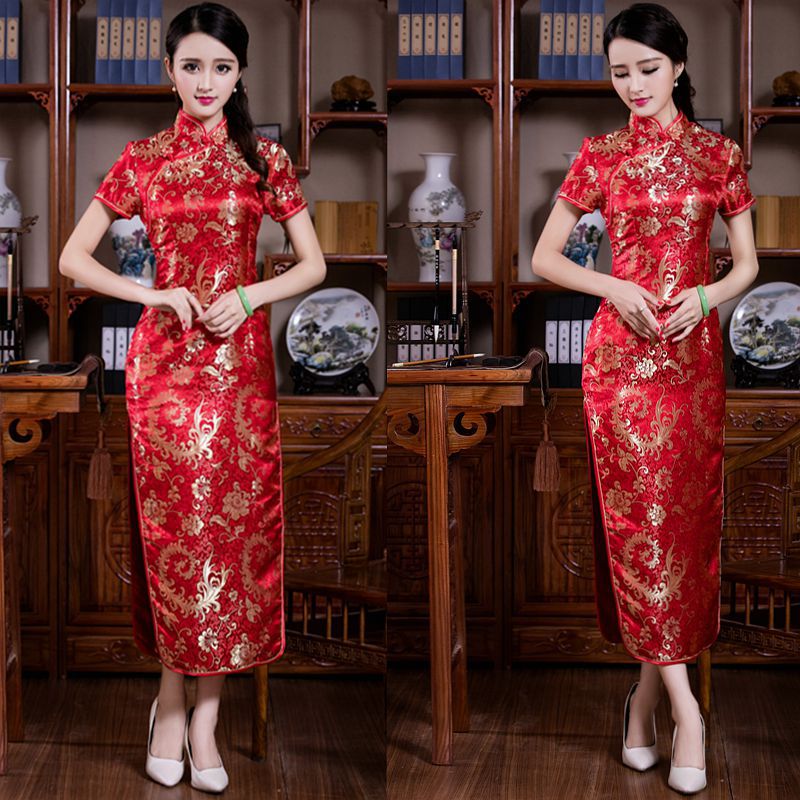 +“”：》？ Sườn Xám Dài Cỡ Lớn S-6XL