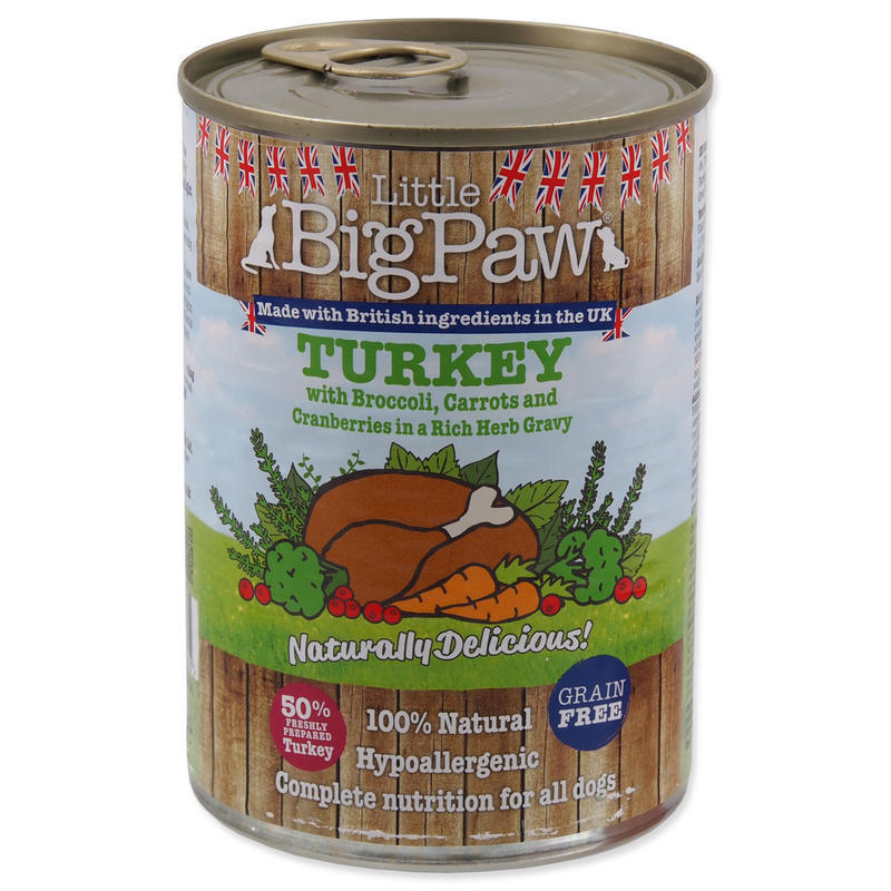 THỨC ĂN ƯỚT DÀNH CHO CHÓ LITTLE BIG PAW TURKEY -CRANBERRIES, BROCOLLI, CARROT (HYPOALLERGENIC) 390g