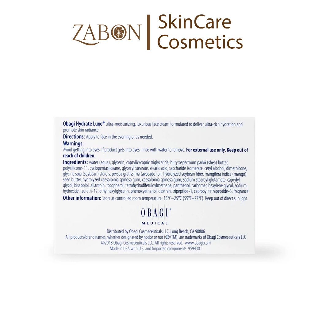 Kem dưỡng ẩm Obagi Hydrate Luxe Moisture-Rich Cream