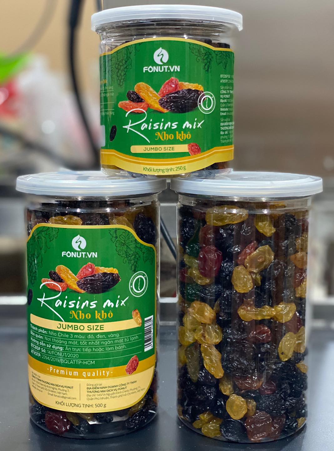 Nho chile hỗn hợp dẻo không đường 250gram, 500gram đóng gói tại việt nam th fonut