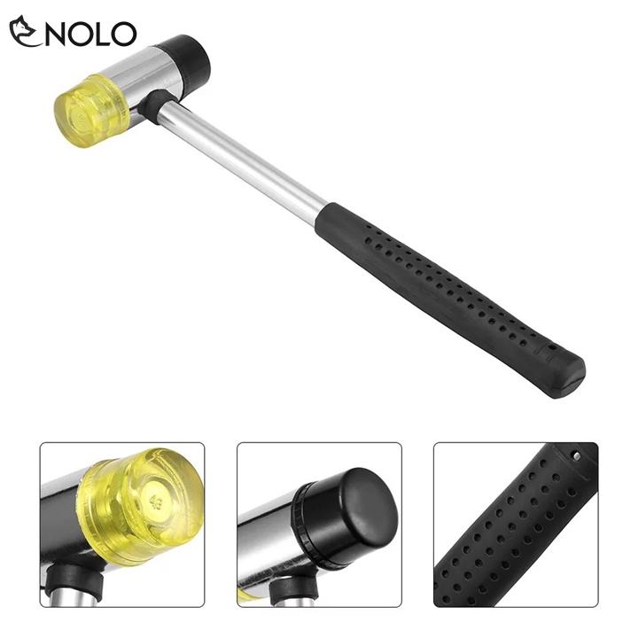 Dụng Cụ Sữa Chữa Búa Tay Cao Su Tinh Luyện 2 Đầu Đường Kính 20mm Tay Cầm Thép Chống Gỉ