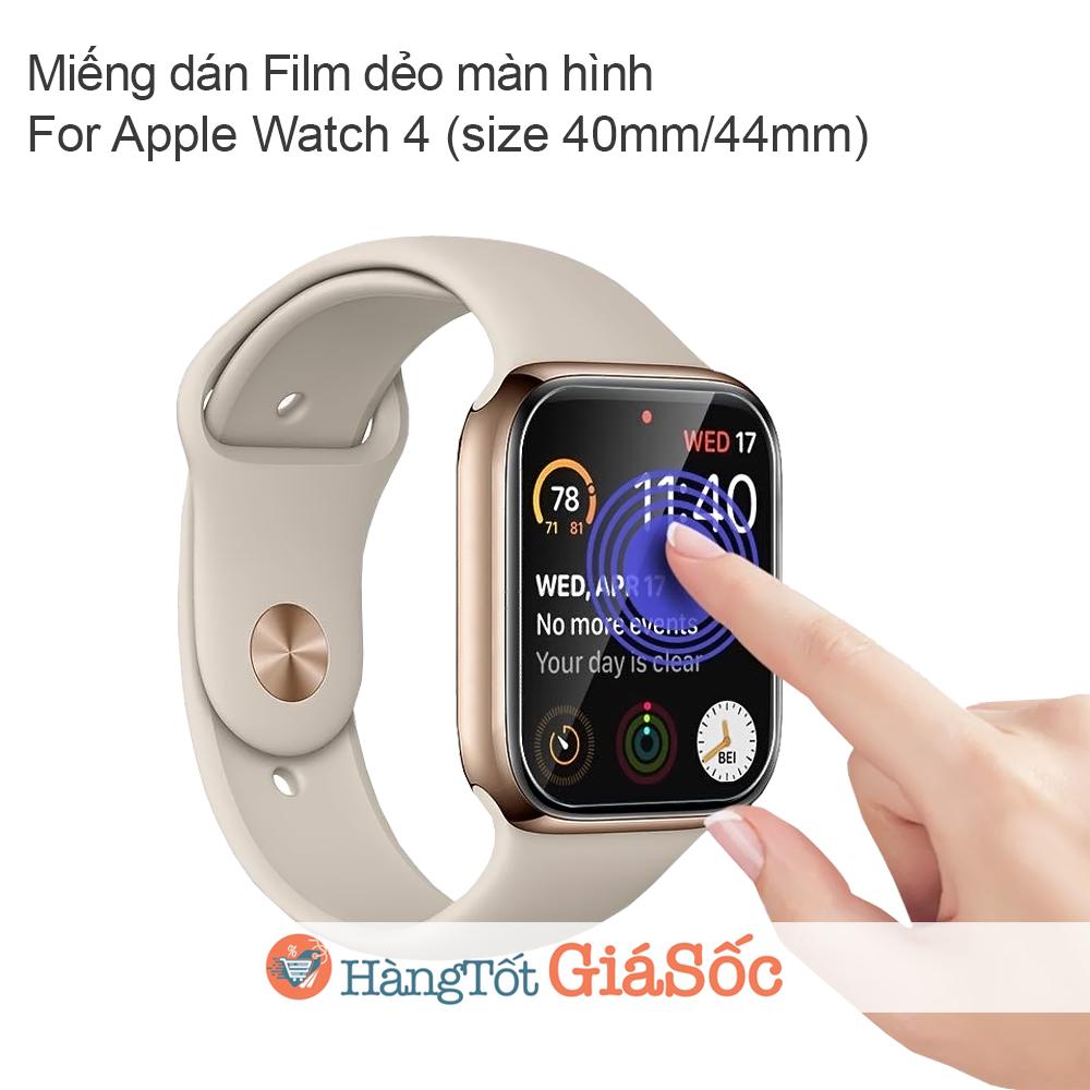 Miếng dán Film cho màn hình Apple Watch serial 4 (Size 40mm, 44mm, hangtotgiasoc)