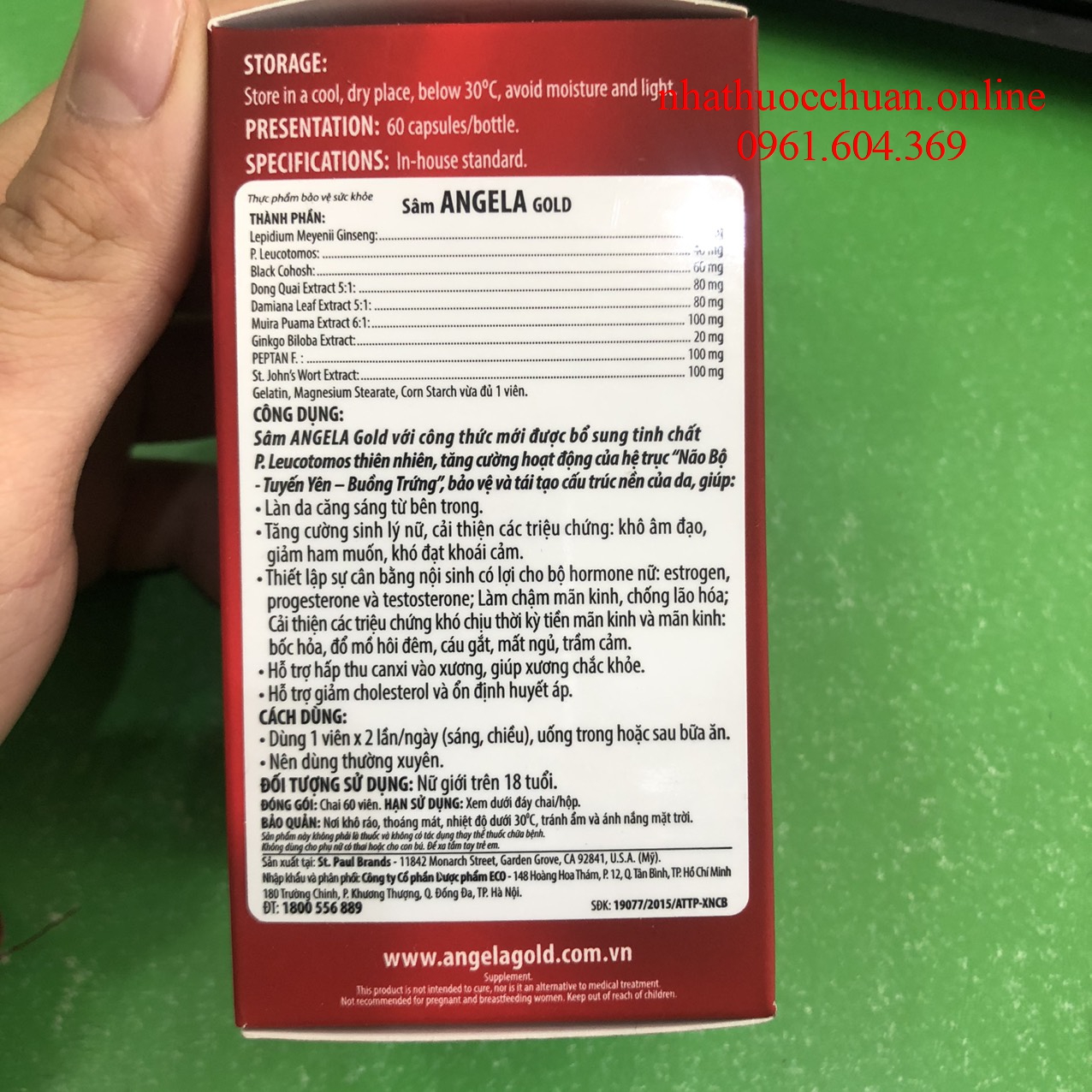 Sâm ANGELA GOLD 60 viên ( Hàng chính hãng TEM TÍCH ĐIỂM)