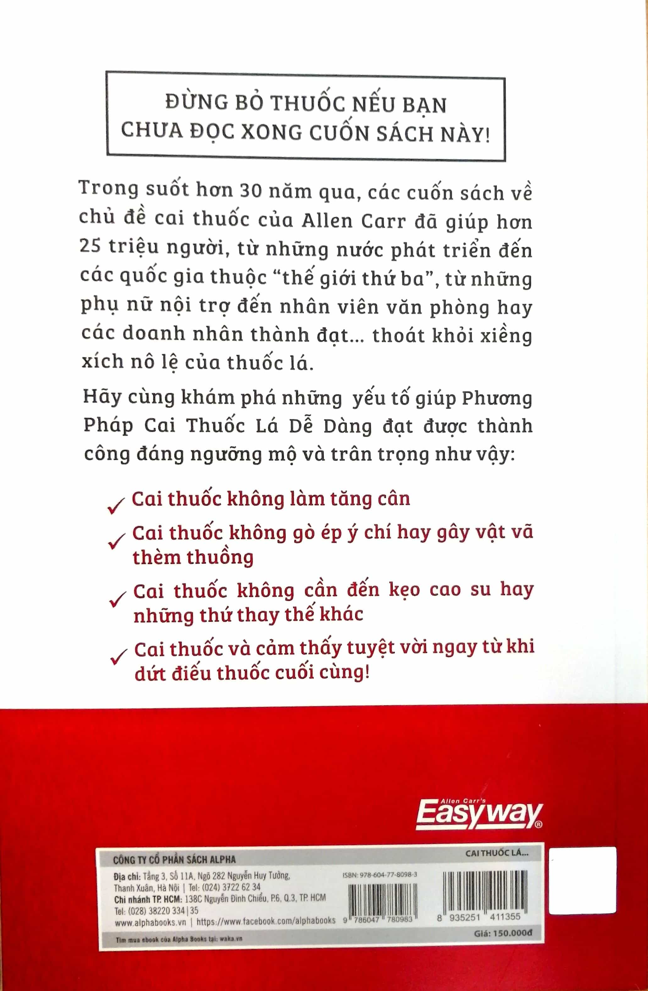 Sách Alphabooks - Cai Thuốc Lá Dễ Dàng Cùng Allen Carr
