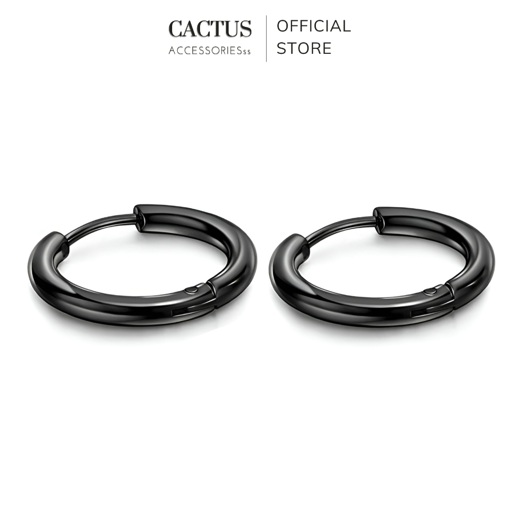 Khuyên tai Basic dạng tròn xỏ lỗ thép titan không gỉ - Cactus Accessoriesss