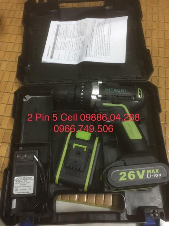 Máy Khoan Pin HITACHI 26v Có Búa ( Hàng 5 Cell Pin )