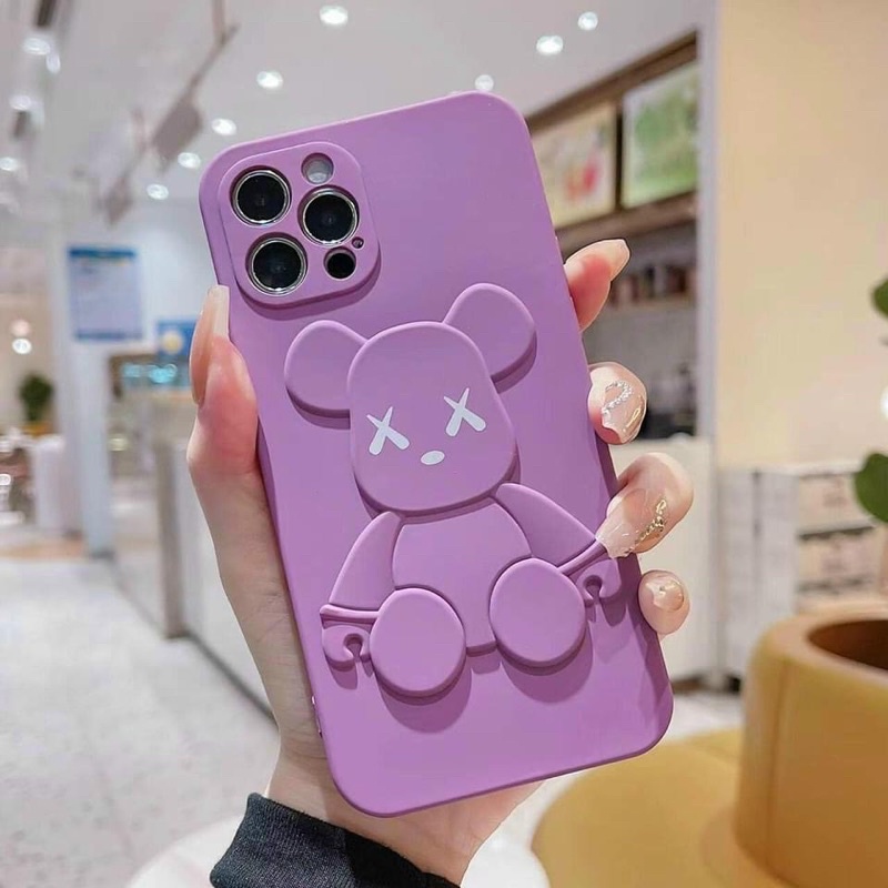 Ốp silicon  Gấu Bear Brick nổi 3D ip13/ ip13pro/ ip13pro max