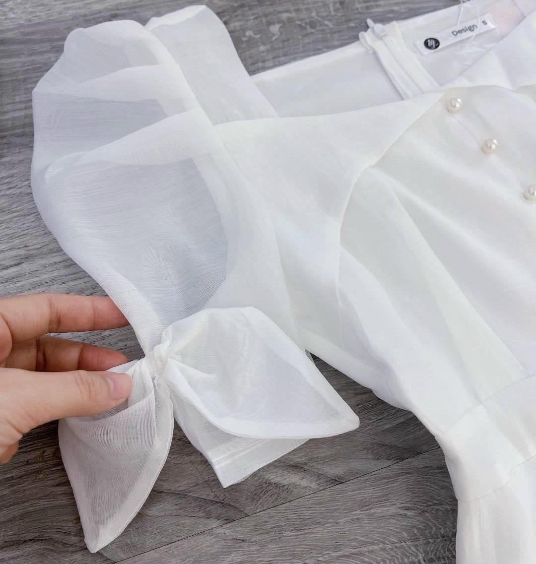 HOÀN TIỀN 15% - Đầm voan nữ hai lớp mặc dự tiệc đầm tiểu thư tay phồng váy xòe bồng maxi dáng dài đầm trắng đi đám cưới váy cô dâu đơn giản