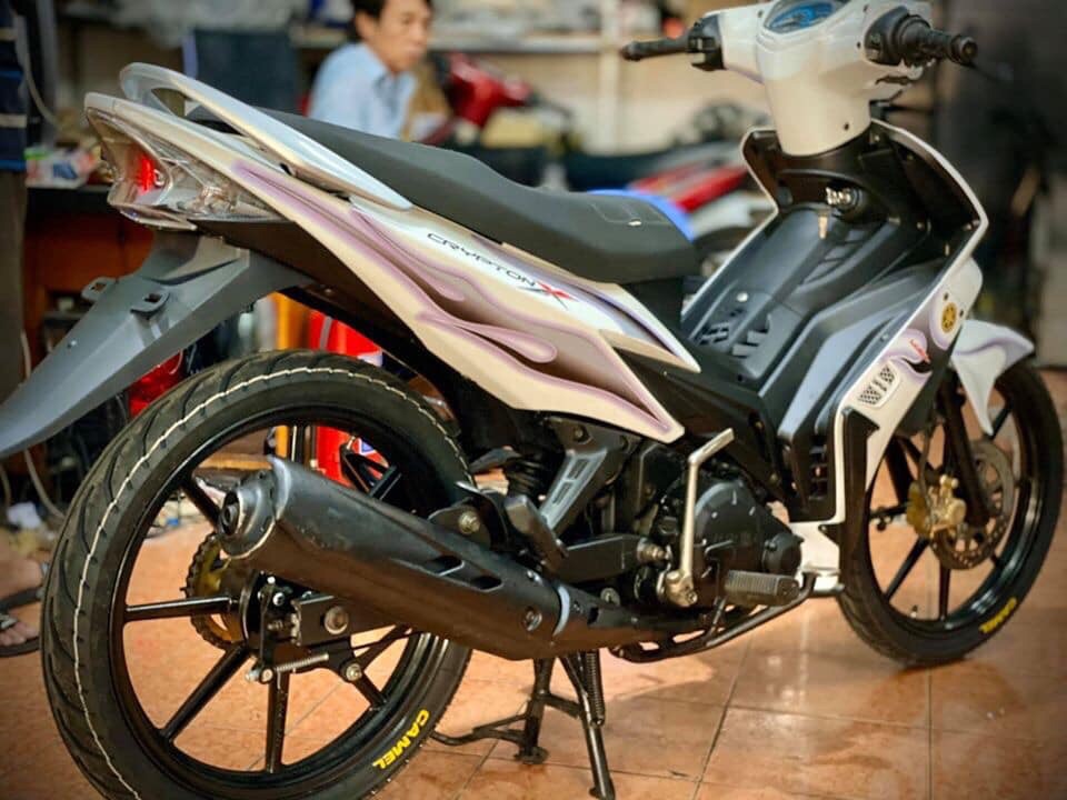 Tem rời ex 2010 Crypton lửa dán xe trắng