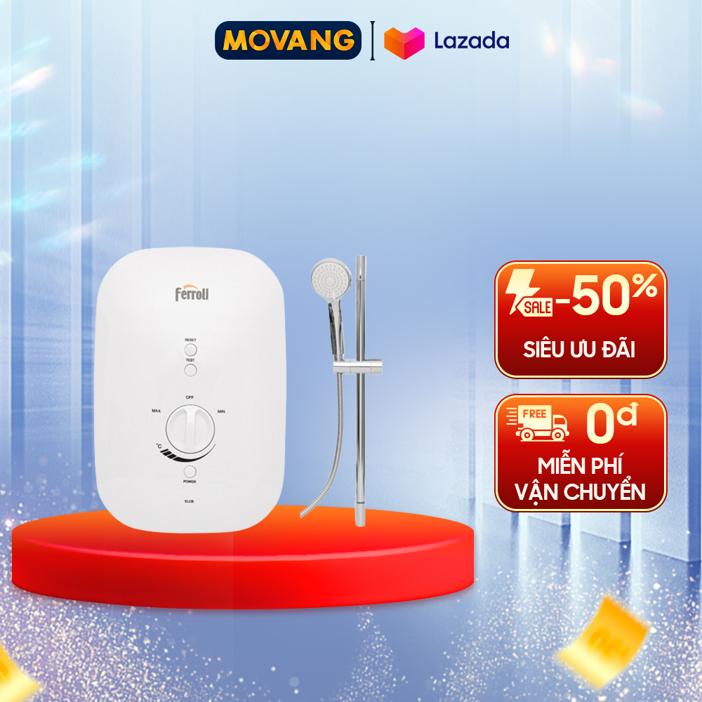 [GIAO TẠI HCM] - Máy nước nóng Ferroli Divo SSN 4.5S -Công suất 4500W Chống bỏng tự ngắt nhiệt khi quá 55 độ C
