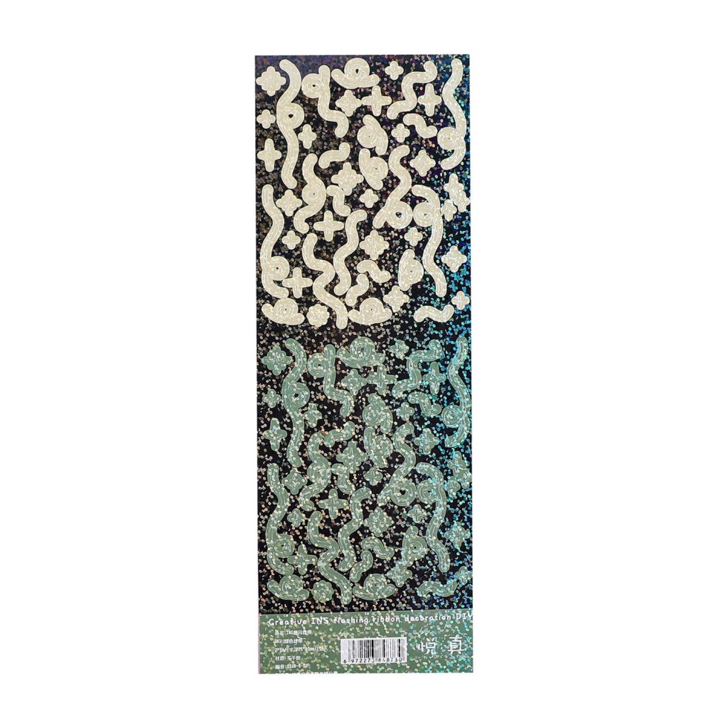 Tấm Sticker Ruy Băng Bling Bling Lấp Lánh Mỏng Decor Toploader