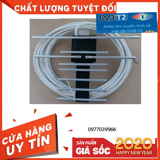 Anten Dvb t2 - có dây dài 12 mét, có sẵn giắc kết nối, mua về chỉ việc treo lên và dùng!