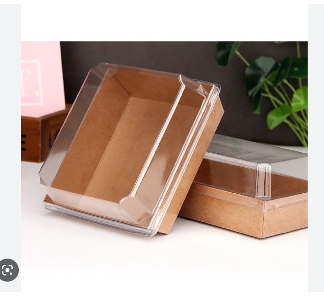 Hộp giấy hình vuông kraft nắp trong
